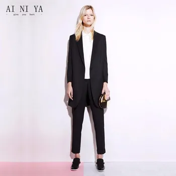 Black Women 2 Pieces Sets Female Business Suit Formal OL Long Sleeve and Long Jaxket Slim Fit Trouser Suit Custom Made A1
Black Women 2 Pieces Sets Female Business Suit Formal OL Long Sleeve and Long Jaxket Slim Fit Trouser Suit Custom Made A1