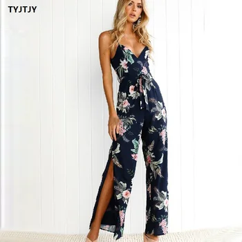 Jumpsuits for women 2018 fashion new summer explosion models sexy halter harness V-neck with side slit fork jumpsuit women bodys
Jumpsuits for women 2018 fashion new summer explosion models sexy halter harness V-neck with side slit fork jumpsuit women bodys