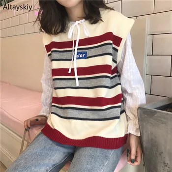 Vests Women Printed Harajuku Retro V-Neck Winter Knitted Korean Style Pullover Leisure Womens Trendy Mixed Color Vest Ladies New
Vests Women Printed Harajuku Retro V-Neck Winter Knitted Korean Style Pullover Leisure Womens Trendy Mixed Color Vest Ladies New