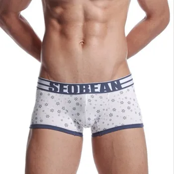 Free shipping SEOBEAN Men's snowflake print boxer underwear Cotton low-waist sexy slim shorts Blue White
Free shipping SEOBEAN Men's snowflake print boxer underwear Cotton low-waist sexy slim shorts Blue White
