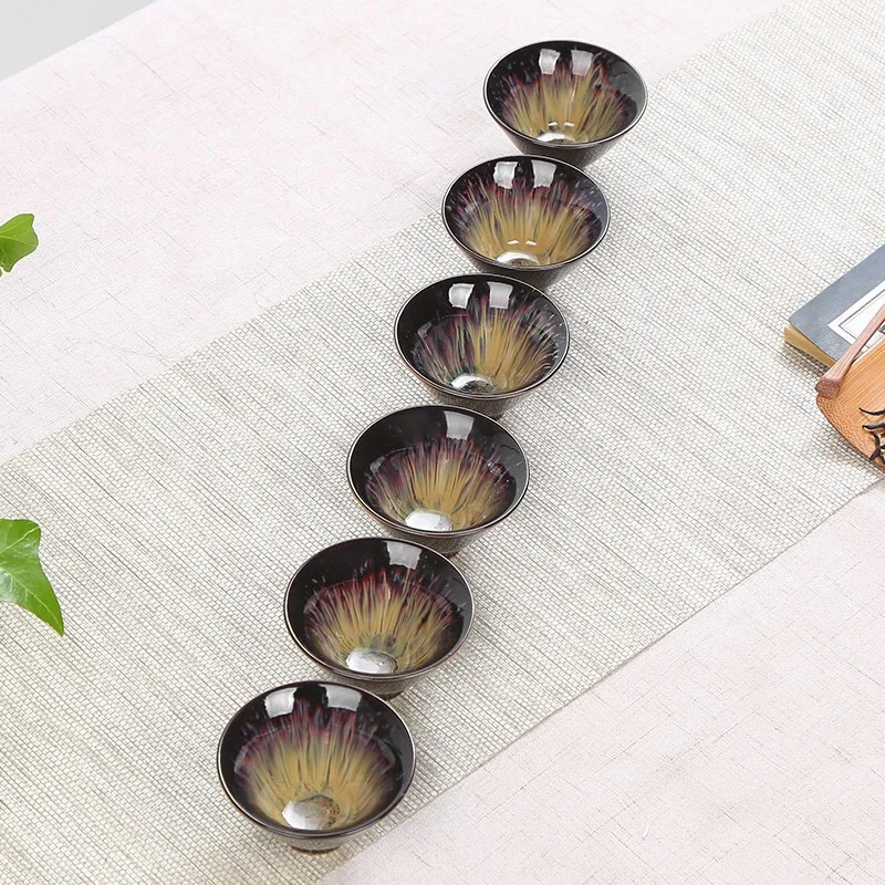 6pcs kiln varying kungfu tea cup ceramic tea cup Master Cup Jianjian tea utensils gift box set small tea bowl
6pcs kiln varying kungfu tea cup ceramic tea cup Master Cup Jianjian tea utensils gift box set small tea bowl