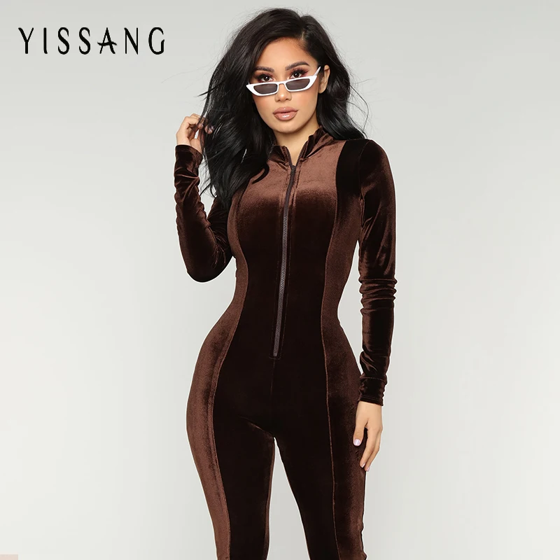 Yissang Velvet Long Bodycon Autumn Winter Rompers Womens Jumpsuit Sexy Elegant Brown Long Sleeve Jumpsuits For Women 2018
Yissang Velvet Long Bodycon Autumn Winter Rompers Womens Jumpsuit Sexy Elegant Brown Long Sleeve Jumpsuits For Women 2018