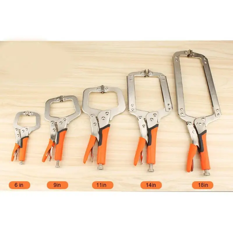 Multi-functional Steel C Type Clip Vise Grip Locking Plier Woodworking Clamps Clips 6", 9", 11", 14", 18"inches Face Clamp
Multi-functional Steel C Type Clip Vise Grip Locking Plier Woodworking Clamps Clips 6", 9", 11", 14", 18"inches Face Clamp