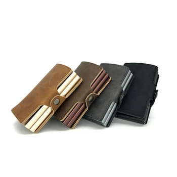 New Anti theft Metal Men Double Card Holder Rfid Aluminium Credit Card Holder with Rfid Blocking Pu Leather Mini Wallet
New Anti theft Metal Men Double Card Holder Rfid Aluminium Credit Card Holder with Rfid Blocking Pu Leather Mini Wallet