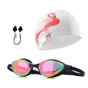 

361 Professional Swim Goggles Adult Pool Tinted Multi Color Swimming Glasses Silicone Swim Cap Men Women Anti-UV Swimming Goggle