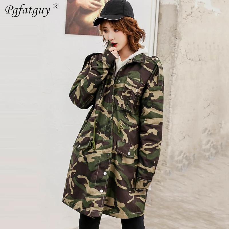 2019 Spring Women Camouflage Green Long Cargo Jeans Jacket Coat Full Sleeves Multi Pockets Zipper Loose Slim Women Denim Jackets 
2019 Spring Women Camouflage Green Long Cargo Jeans Jacket Coat Full Sleeves Multi Pockets Zipper Loose Slim Women Denim Jackets
