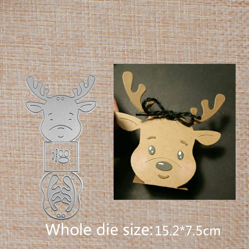 Christmas moose gift box Metal cutting dies DIY Scrapbook paper craft mold 152*75 mm
Christmas moose gift box Metal cutting dies DIY Scrapbook paper craft mold 152*75 mm