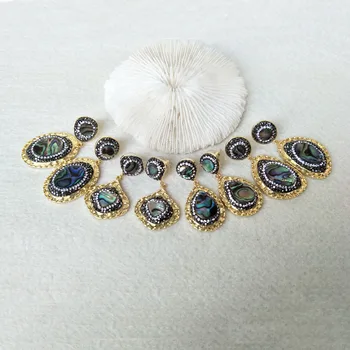 5 Pairs natural abalone shell water-drop shaped dangle Earrings,handmade Pave Crystal Rhinestone Charm Jewelry earrings ER393
5 Pairs natural abalone shell water-drop shaped dangle Earrings,handmade Pave Crystal Rhinestone Charm Jewelry earrings ER393