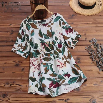 Women Vintage Floral Printed Blouse Summer Cotton Linen Shirt ZANZEA Casual Short Sleeve Blusas Loose Femininas Tops Chemise
Women Vintage Floral Printed Blouse Summer Cotton Linen Shirt ZANZEA Casual Short Sleeve Blusas Loose Femininas Tops Chemise