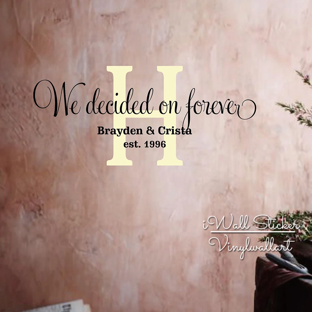 We Decided On Forever Custom Name Wall Sticker Couple Name Wall Decal Personalized Family Name Sticker Cut Vinyl C52
We Decided On Forever Custom Name Wall Sticker Couple Name Wall Decal Personalized Family Name Sticker Cut Vinyl C52