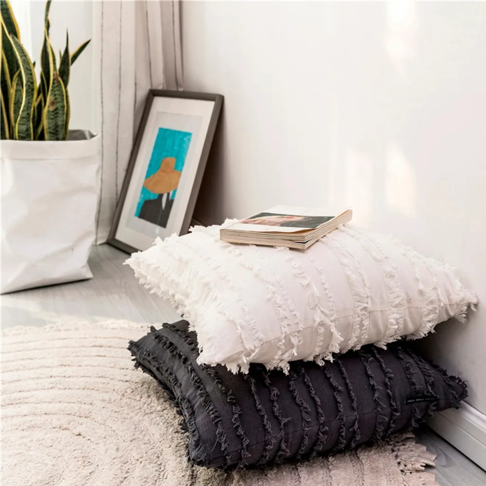 white pillow covers