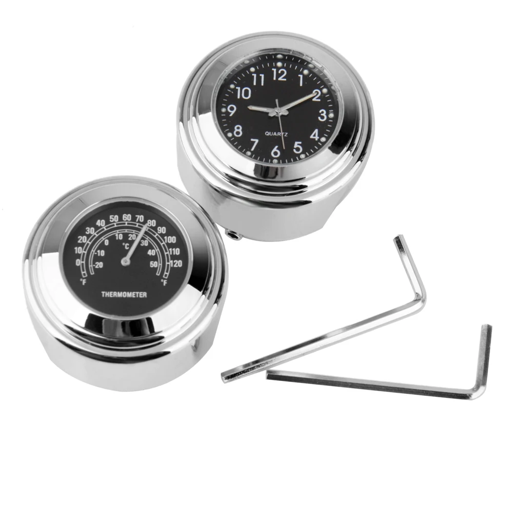 Waterproof 7/8'-1' Handlebar Handle Bar Clock Temp Thermometer For Yamaha A1