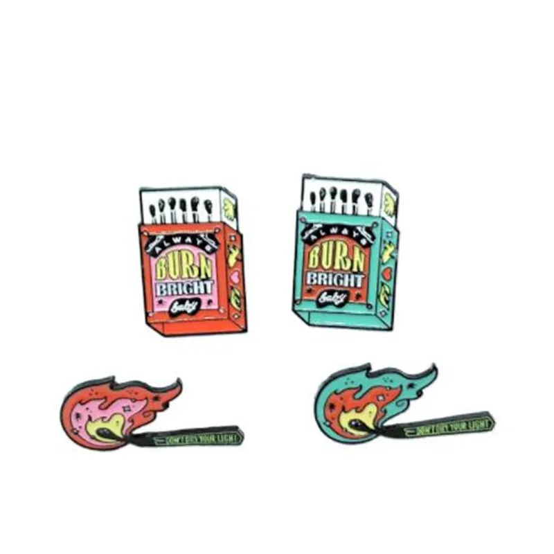 WKOUD Cartoon Matches Pins BURN BRIGHT Brooches for Women Don't Dim Your Light Enamel Pin Denim Jackets Collar Badge Jewelry
WKOUD Cartoon Matches Pins BURN BRIGHT Brooches for Women Don't Dim Your Light Enamel Pin Denim Jackets Collar Badge Jewelry