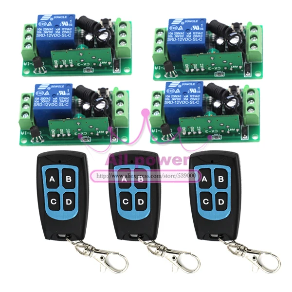 3T+4R DC 12v Relay Wireless Remote Control RF Switch On/off Switch + Delay Time Timer Free shipping / tracking number
3T+4R DC 12v Relay Wireless Remote Control RF Switch On/off Switch + Delay Time Timer Free shipping / tracking number