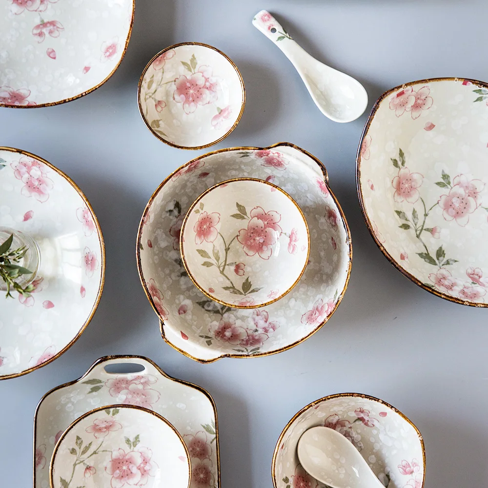 MDZF SWEETHOME Rice Salad Soup Bowl Steak Plate Serving Dish Japanese Cherry Blossom Hand-Painted Ceramic Tableware
MDZF SWEETHOME Rice Salad Soup Bowl Steak Plate Serving Dish Japanese Cherry Blossom Hand-Painted Ceramic Tableware
