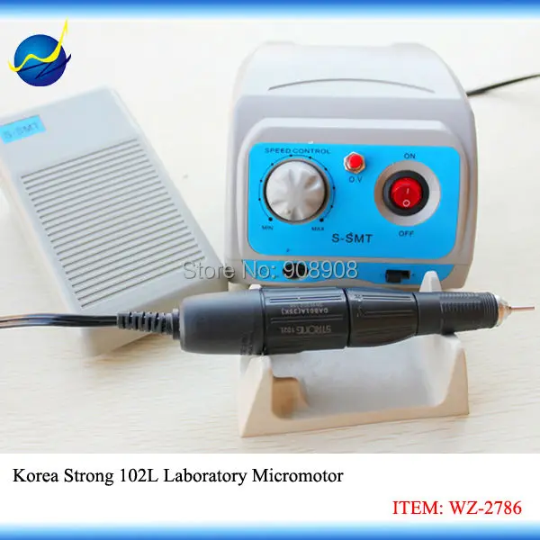 110V /220V S-SMT Micromotor Lab Jewelry Watch Hobby Nail File Hand Grinder Power Engine Original Korea Strong 102L Handpiece Set |