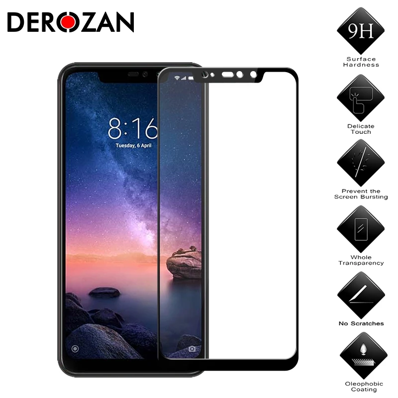 DEROZAN Screen Protectors For Xiaomi Redmi Note 6 Pro Tempered Glass Redmi Note 6 Pro 3D Full Cover Film Protective Glass
DEROZAN Screen Protectors For Xiaomi Redmi Note 6 Pro Tempered Glass Redmi Note 6 Pro 3D Full Cover Film Protective Glass
