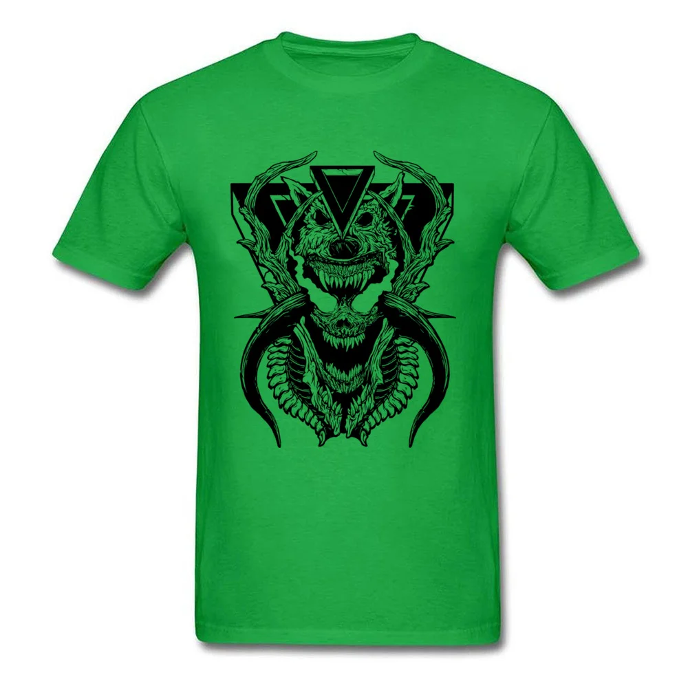 Demon Wolf Funny Labor Day 100% Cotton O Neck Man Tees Casual Clothing Shirt Prevailing Short Sleeve T-shirts Drop Shipping Demon Wolf green