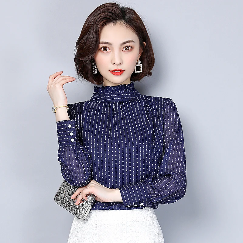 Vintage Polka Dot Blouse Chiffon Shirt Female Long Sleeve Ruffled Turtleneck Blouses For Women Tops 2018 Autumn Winter Tops
Vintage Polka Dot Blouse Chiffon Shirt Female Long Sleeve Ruffled Turtleneck Blouses For Women Tops 2018 Autumn Winter Tops
