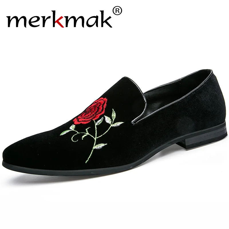 Merkmak Handmade Fashion Leather Loafers 3D Rose Flower Embroidery Gentleman Shoes for Men Brand Slip On Flat Shoes
Merkmak Handmade Fashion Leather Loafers 3D Rose Flower Embroidery Gentleman Shoes for Men Brand Slip On Flat Shoes