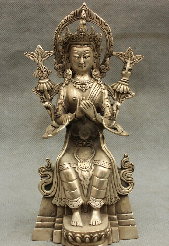 song voge gem S3892 8'' Chinese Silver Buddhism GuanYin Tibet Brass Kwan-Yin Maitreya Buddha Statue
song voge gem S3892 8'' Chinese Silver Buddhism GuanYin Tibet Brass Kwan-Yin Maitreya Buddha Statue