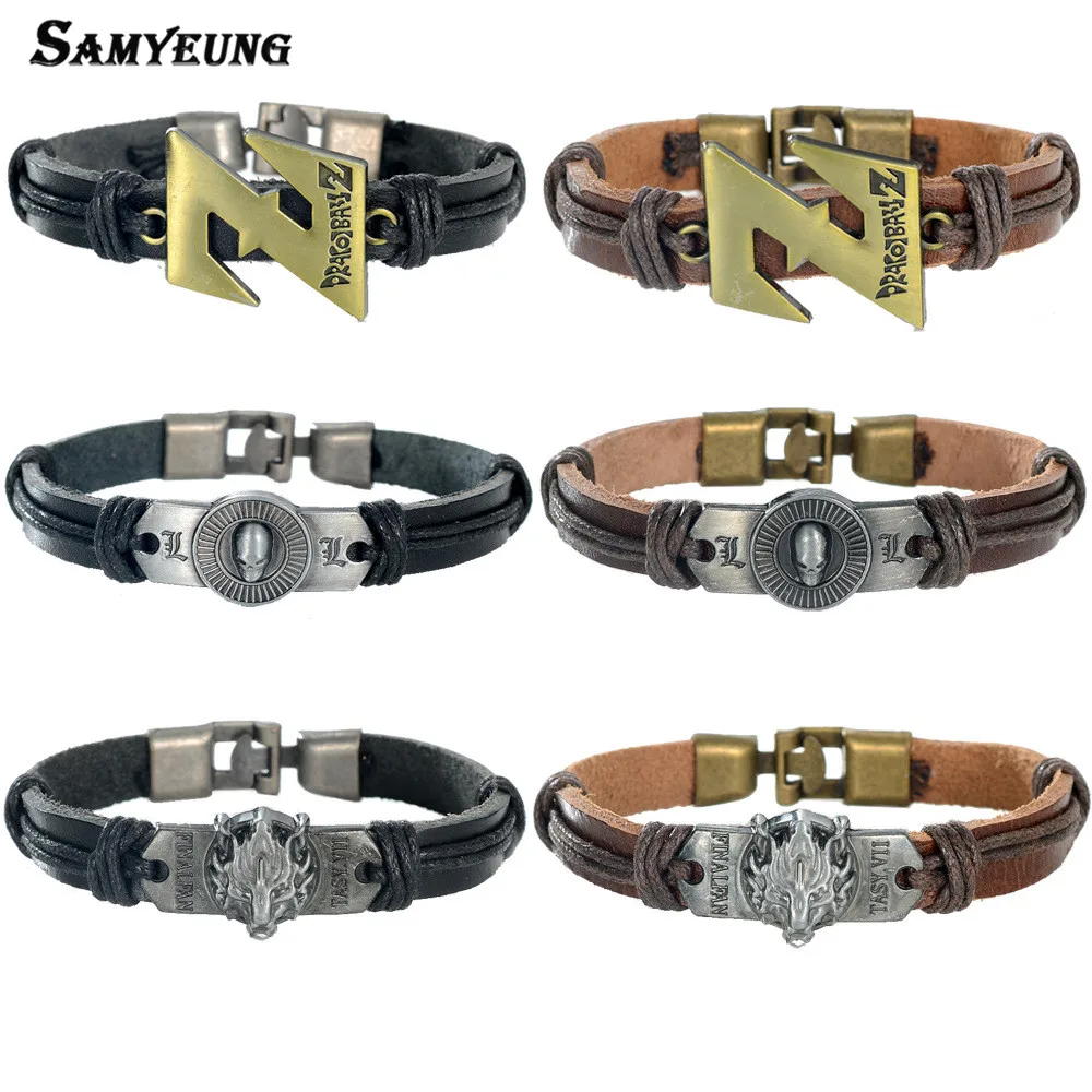 Samyeung Final Fantasy Death Note Leather Bracelets Male Dragon Ball Z Bracelet for Best Friends Braclet Women Anime Jewelry New
Samyeung Final Fantasy Death Note Leather Bracelets Male Dragon Ball Z Bracelet for Best Friends Braclet Women Anime Jewelry New