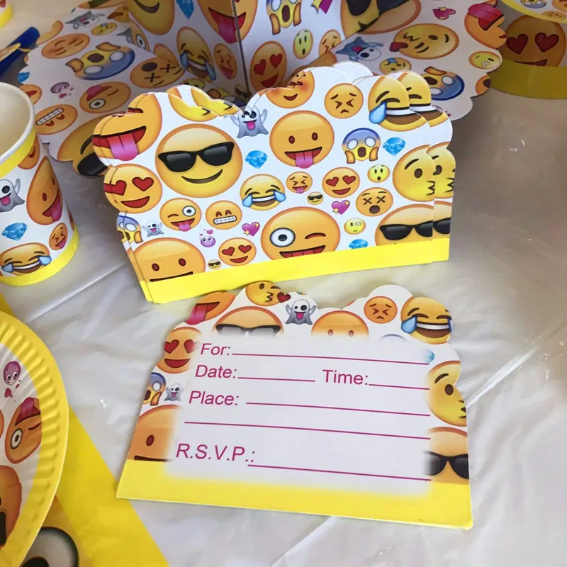 20pcs/pack Cute Emoji Party Invitation Card Smiling Faces Style Children Birthday Party Preparation Single-page Invitation Card
20pcs/pack Cute Emoji Party Invitation Card Smiling Faces Style Children Birthday Party Preparation Single-page Invitation Card