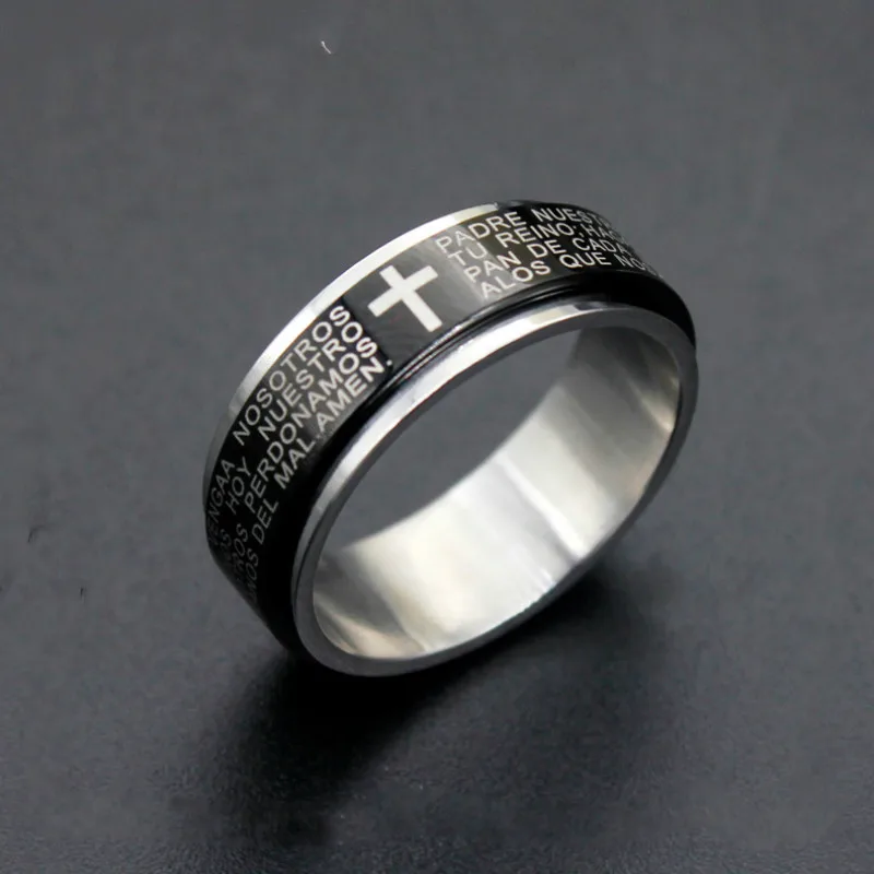 High Quality Men Black Stainless steel Ring jesus cross Rings for Women Men Vintage Rotatable Cool Rings Drop Shipping
High Quality Men Black Stainless steel Ring jesus cross Rings for Women Men Vintage Rotatable Cool Rings Drop Shipping