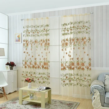 Country style Flower Printed Polyester Tulle Sheer Window Treatments Door Panel Curtain
Country style Flower Printed Polyester Tulle Sheer Window Treatments Door Panel Curtain