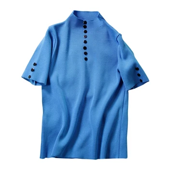 Women Summer Fashion Concise Slim Fit Solid Color Round Collar Short Sleeve Sweater
Women Summer Fashion Concise Slim Fit Solid Color Round Collar Short Sleeve Sweater