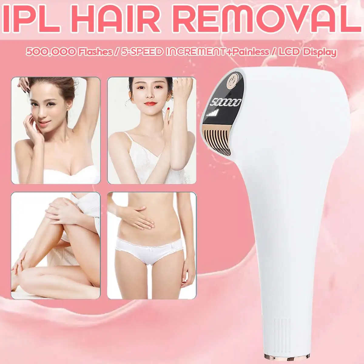 

500,000 Flashes IPL Laser Hair Removal Machine Laser Epilator Hair Removal Permanent Bikini Trimmer Electric depilador Painless