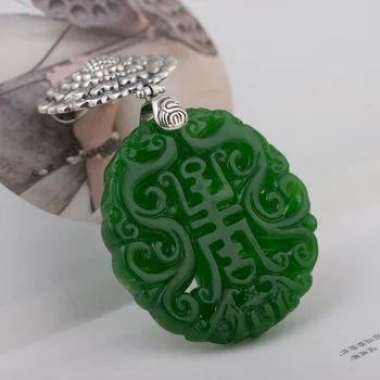 Genuine 925 Sterling Silver Natural Green Jade Pendant Vintage Flowers Engraved Large Gemstone Amulet For Women
Genuine 925 Sterling Silver Natural Green Jade Pendant Vintage Flowers Engraved Large Gemstone Amulet For Women