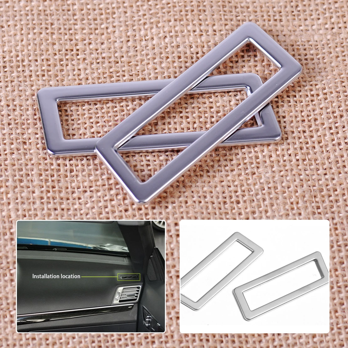 CITALL 2PCS Chrome Plated Dashboard Air Vent Outlet Trim Cover for Mercedes Benz W212 E200 E300 2010 2011 2012 2013 2014 2015
CITALL 2PCS Chrome Plated Dashboard Air Vent Outlet Trim Cover for Mercedes Benz W212 E200 E300 2010 2011 2012 2013 2014 2015