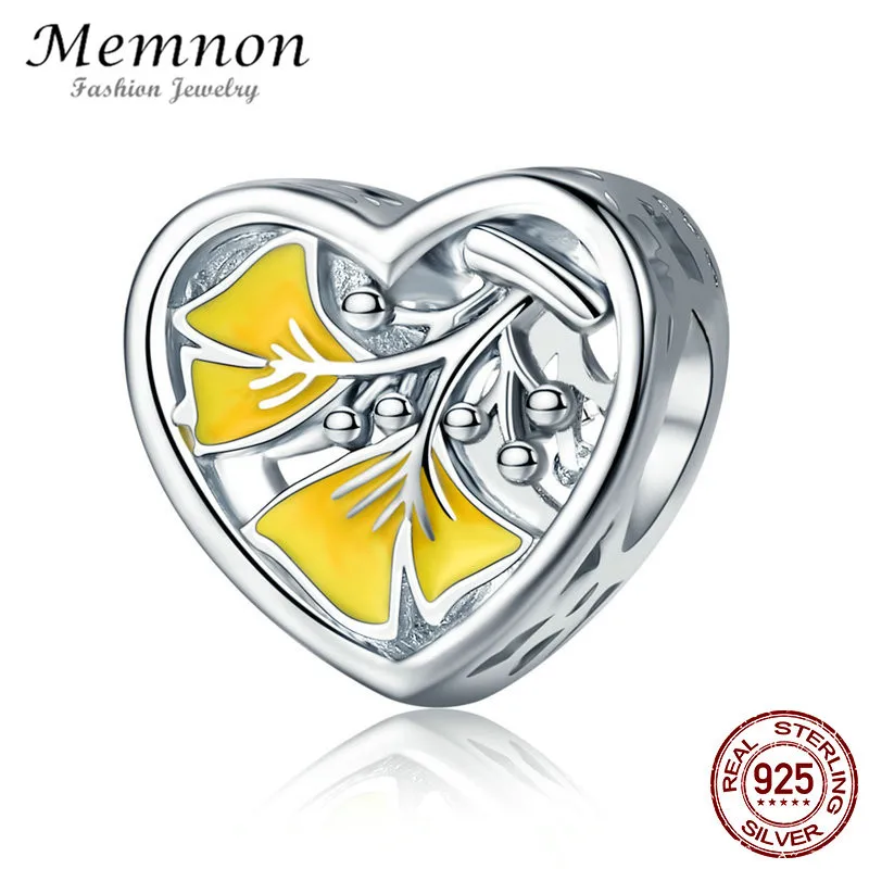 Memnon 925 Sterling Silver Yellow Ginkgo Tree Leaves Charms Heart Beads fit Women Charm Bracelets DIY Jewelry Making BE006
Memnon 925 Sterling Silver Yellow Ginkgo Tree Leaves Charms Heart Beads fit Women Charm Bracelets DIY Jewelry Making BE006