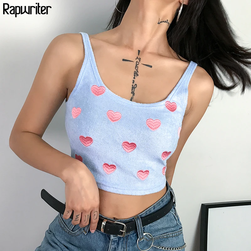 Rapwriter Sexy Skinny O-Neck Pink Heart Embroidery Tank Tops Women 2019 Summer New Streetwear Sleeveless Slim Stretch Crop Tops
Rapwriter Sexy Skinny O-Neck Pink Heart Embroidery Tank Tops Women 2019 Summer New Streetwear Sleeveless Slim Stretch Crop Tops