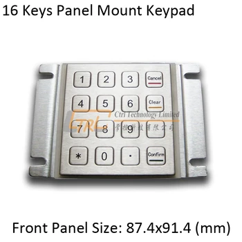 16 keys panel mount stainless steel numeric keypad, metallic industrial keypad, kiosk keypad
16 keys panel mount stainless steel numeric keypad, metallic industrial keypad, kiosk keypad