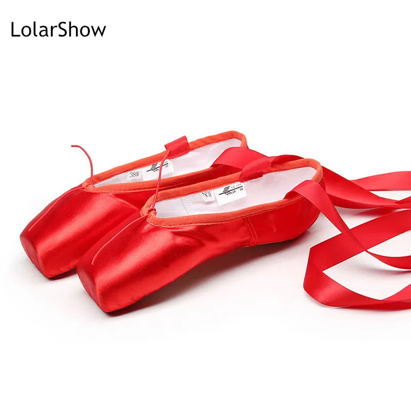 

Red Ballet Dance Shoes Wholesale Professional Cheap Women Girls Satin Ballet Pointe Shoes