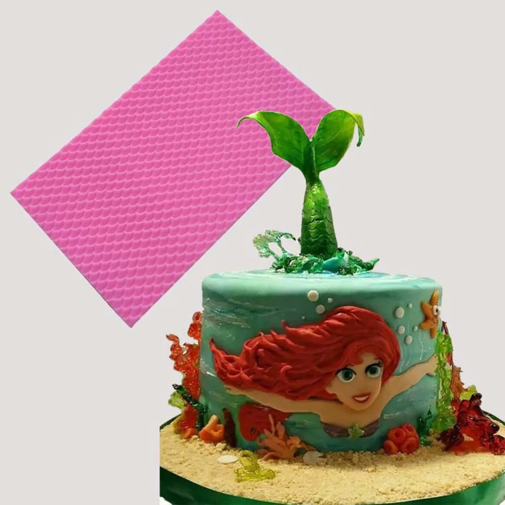 DIY Mermaid Fish Scale Lace Mat Fondant Cake Border Decorating Texture Cake Silicone Molds Baking Tools Chocolate Molds FM1165
DIY Mermaid Fish Scale Lace Mat Fondant Cake Border Decorating Texture Cake Silicone Molds Baking Tools Chocolate Molds FM1165