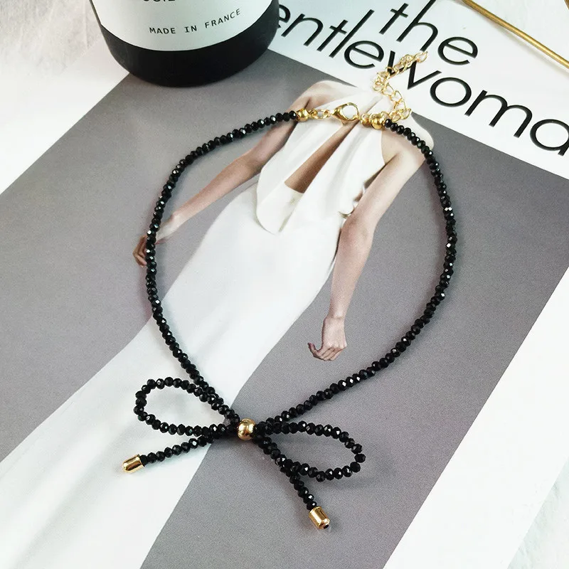 ZN 2019 Crystal Bowknot Necklace Black Initial Choker Cute Simple Personalized customization Chain Fashion Jewelry
ZN 2019 Crystal Bowknot Necklace Black Initial Choker Cute Simple Personalized customization Chain Fashion Jewelry
