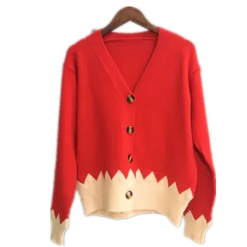 Autumn Winter Women Knitted Cardigans 2018Fashion Contrast Color Women Short Button Knitted Sweater Coats V-Neck Knitwear CQ2482
Autumn Winter Women Knitted Cardigans 2018Fashion Contrast Color Women Short Button Knitted Sweater Coats V-Neck Knitwear CQ2482