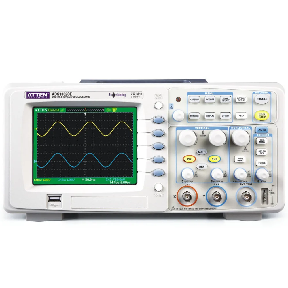 ATTEN ADS1302CE Digital Oscilloscope 300GHz Portable Oscilloscope BW/2 Channel 18 K Storage Depth
ATTEN ADS1302CE Digital Oscilloscope 300GHz Portable Oscilloscope BW/2 Channel 18 K Storage Depth