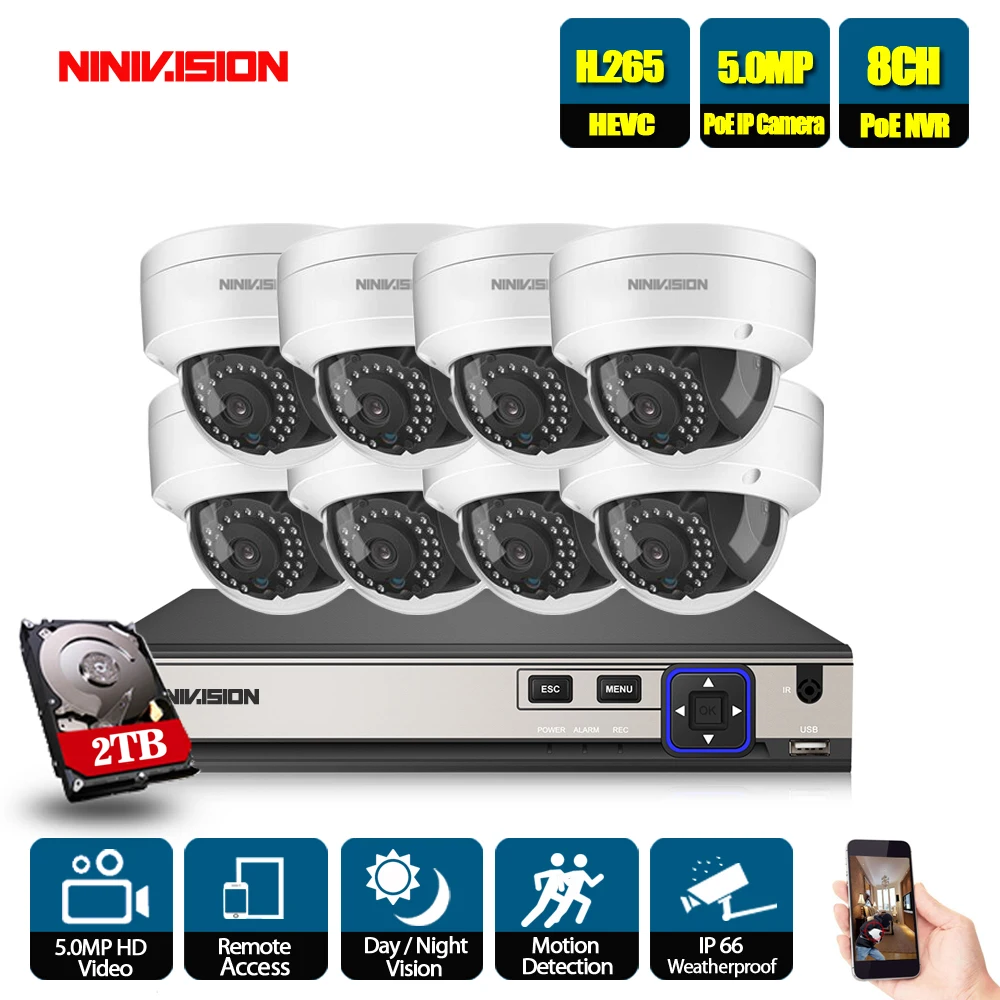 HD 8CH NVR 5.0MP POE CCTV camera System Kit 5MP Indoor Outdoor Waterproof IP Camera POE home security Video Surveillance set
HD 8CH NVR 5.0MP POE CCTV camera System Kit 5MP Indoor Outdoor Waterproof IP Camera POE home security Video Surveillance set