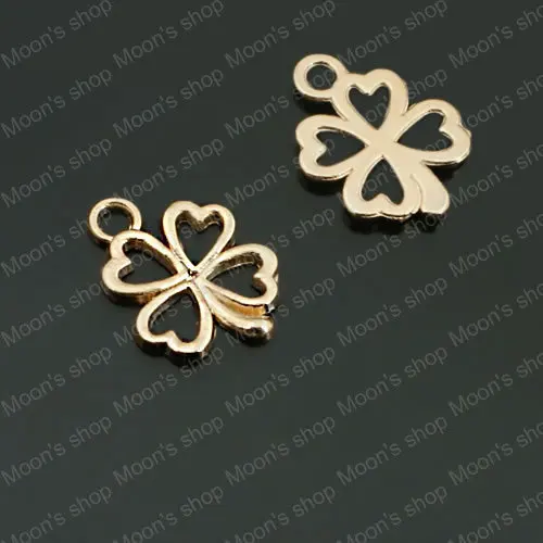 Wholesale 14*13mm Champagne Gold color Lucky Flower Four-leaf Clover Alloy Charms Pendants Diy Jewelry Findings 50pcs(JM118)
Wholesale 14*13mm Champagne Gold color Lucky Flower Four-leaf Clover Alloy Charms Pendants Diy Jewelry Findings 50pcs(JM118)