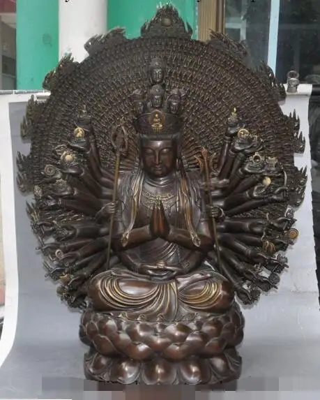 S4394 26"chinese Bronze 1000-Arm Avalokiteshvara Kwan-yin Buddha Phurpa Dagger Statue
S4394 26"chinese Bronze 1000-Arm Avalokiteshvara Kwan-yin Buddha Phurpa Dagger Statue