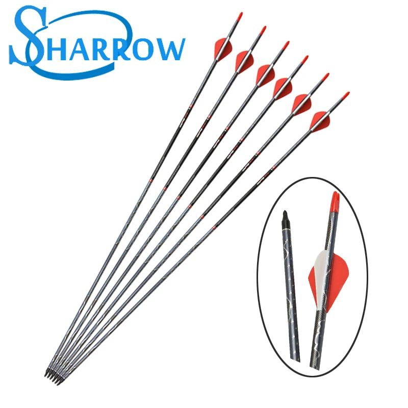 6/12pcs 30" Archery Carbon Arrows SP500 Points Vanes Nock Replaceable Arrowhead For Compound Recurve Bow Shooting Accessories
6/12pcs 30" Archery Carbon Arrows SP500 Points Vanes Nock Replaceable Arrowhead For Compound Recurve Bow Shooting Accessories