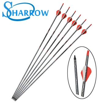 6/12pcs 30" Archery Carbon Arrows SP500 Points Vanes Nock Replaceable Arrowhead For Compound Recurve Bow Shooting Accessories
6/12pcs 30" Archery Carbon Arrows SP500 Points Vanes Nock Replaceable Arrowhead For Compound Recurve Bow Shooting Accessories