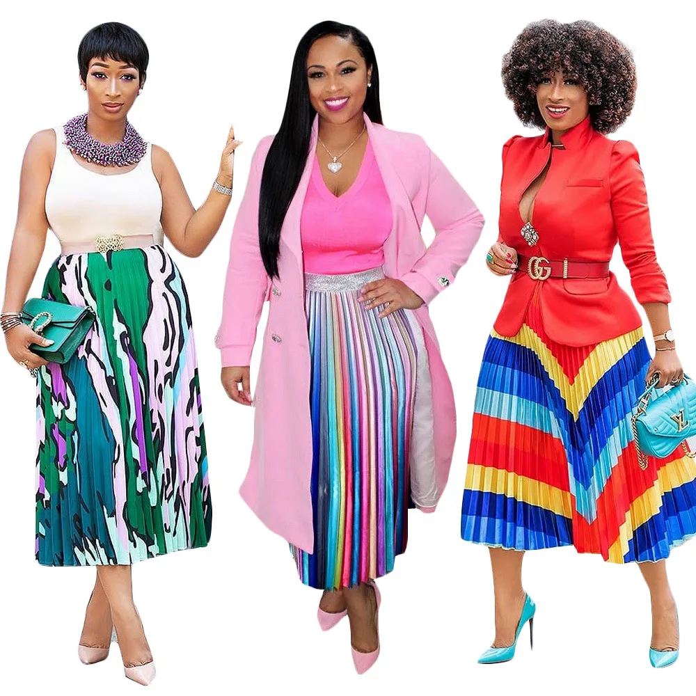2019 Summer New Women Vintage Stripes Print High Waist Mid-calf Length Pleated Skirts Active Wear Fashion Skirt 3 Color S3524
2019 Summer New Women Vintage Stripes Print High Waist Mid-calf Length Pleated Skirts Active Wear Fashion Skirt 3 Color S3524