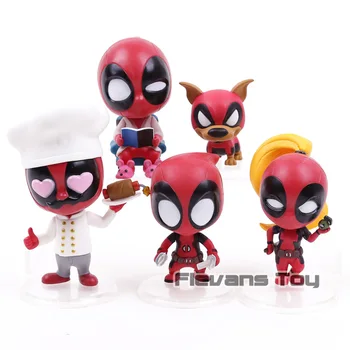 

Hot Toys Cosbaby Marvel Deadpool 2 Chef Lounging Lady Deadpool Dogpool Kidpool Headpool Q Version PVC Action Figure Toys