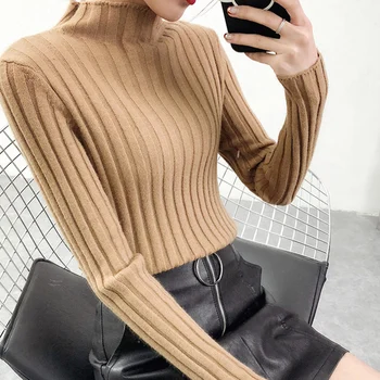 Sweaters Women 2019 Winter Pullovers Sueter Mujer Half Turtleneck Solid Slim Christmas Sweater Elastic Women Tops Pull Femme
Sweaters Women 2019 Winter Pullovers Sueter Mujer Half Turtleneck Solid Slim Christmas Sweater Elastic Women Tops Pull Femme