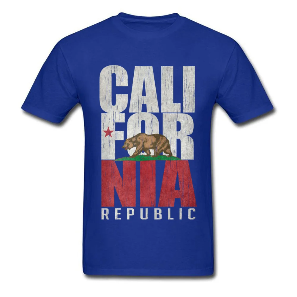 Design Father Day Cotton Round Collar Tops Shirts Short Sleeve Summer Sweatshirts Funky Print T Shirt Drop Shipping California Republic Bear Flag - Vintage Distressed blue